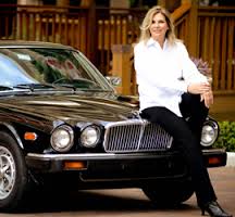 Elaine Viets with her car, Black Beauty